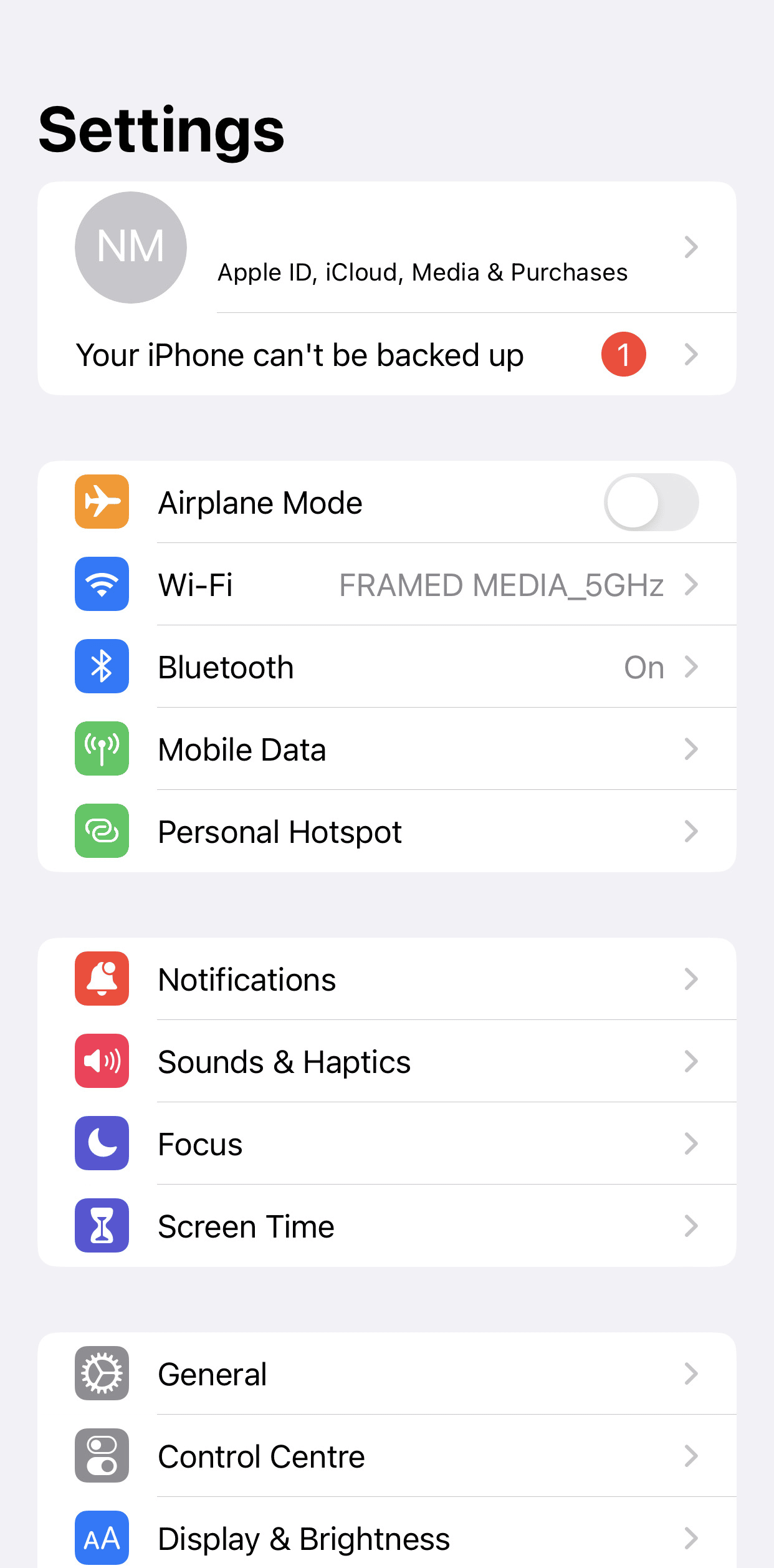 open settings 