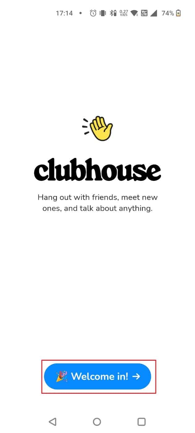 After downloading the app, open the app and tap on Welcome in