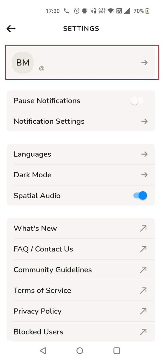 Tap on your name at the top | how to delete Clubhouse account