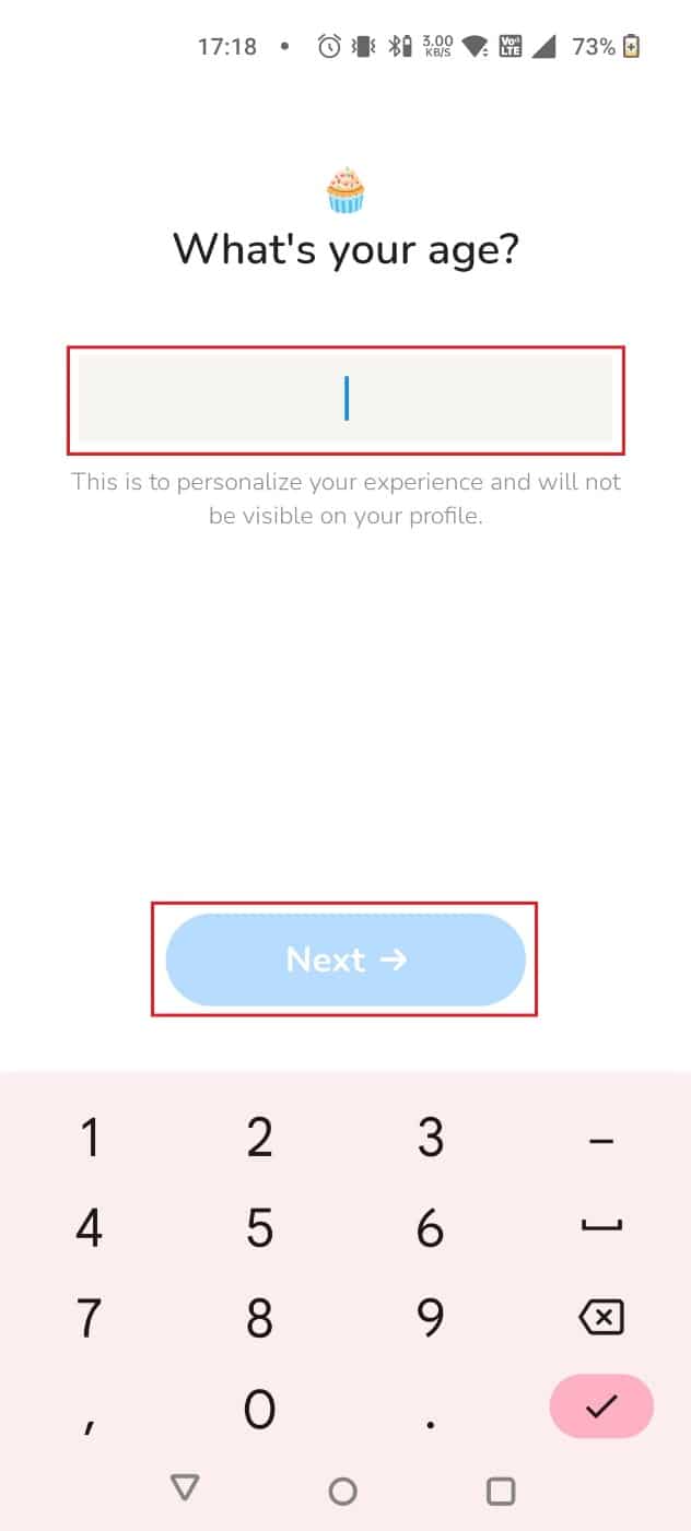 Enter your age and tap on Next | how to delete Clubhouse account