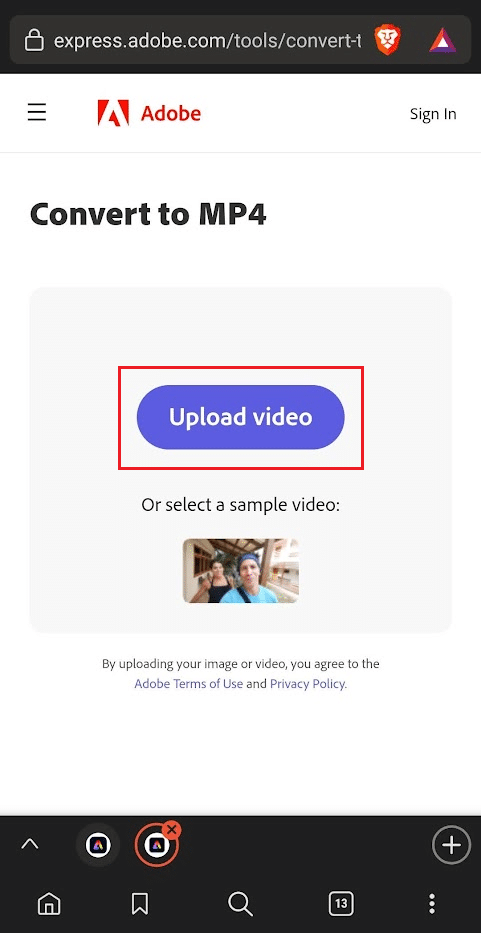 Tap on Upload Video and select the desired GIF from your phone gallery | how to add your own GIF to Instagram story Android
