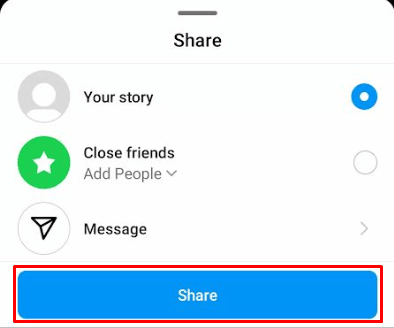 tap on Share, followed by Done