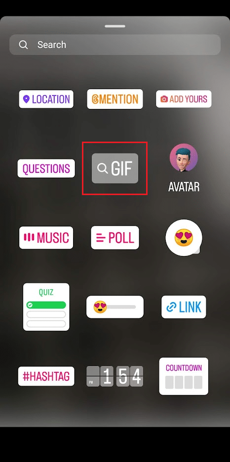 Tap on the GIF sticker