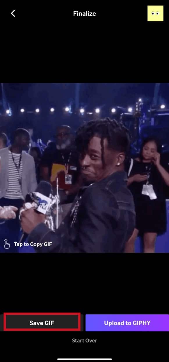Tap on the Save GIF button