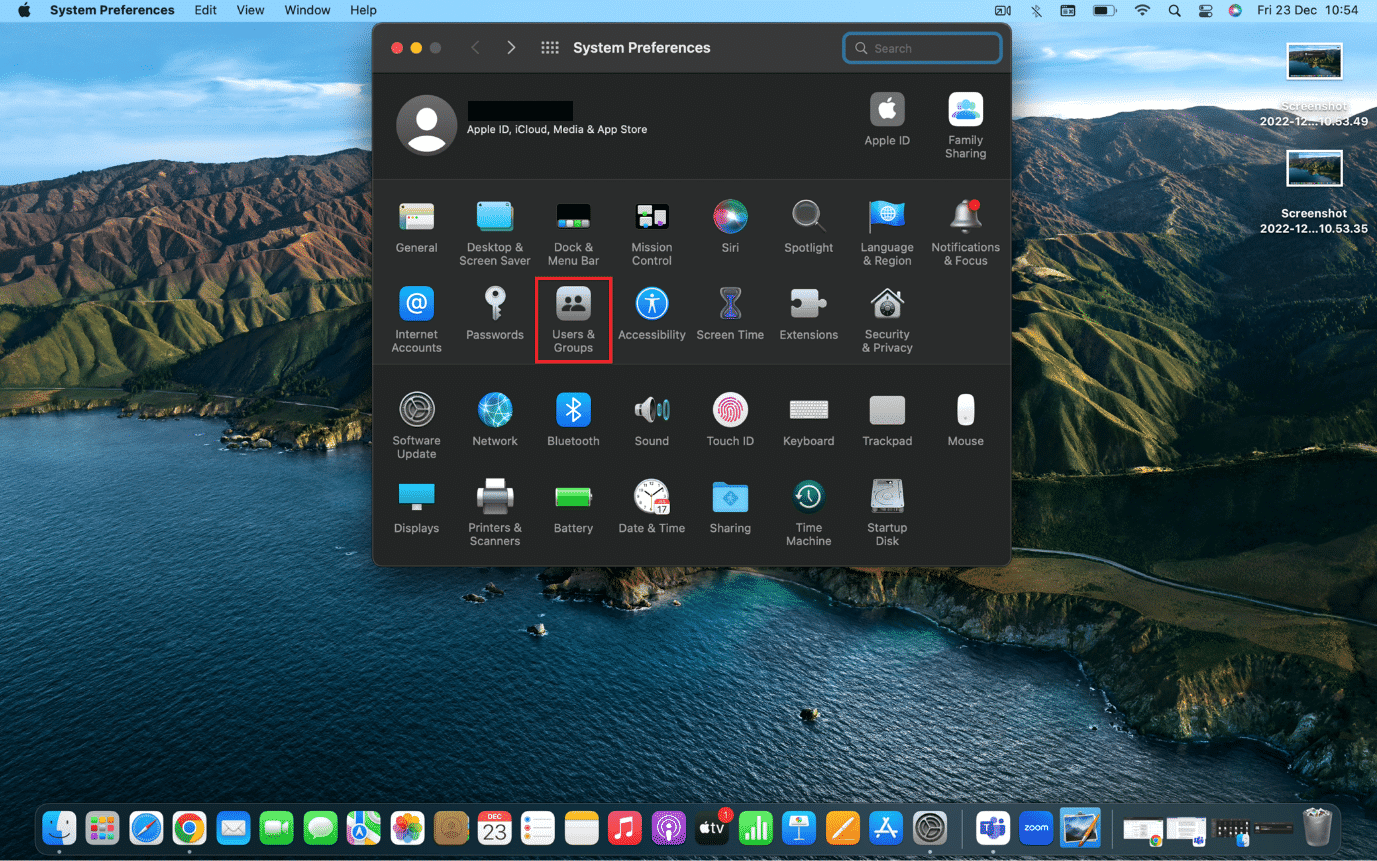 Click on Users & Groups from the System Preferences