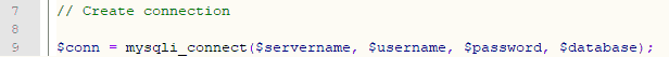 Configuration file with the main php function to connect to MySQL.