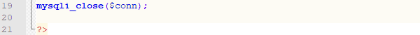 message for script ended and connection to database closed