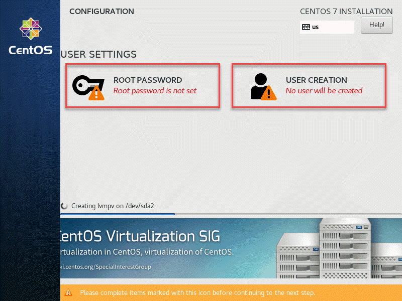 How to define root user and password.