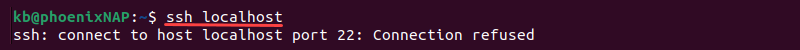 SSH locahost connection refused