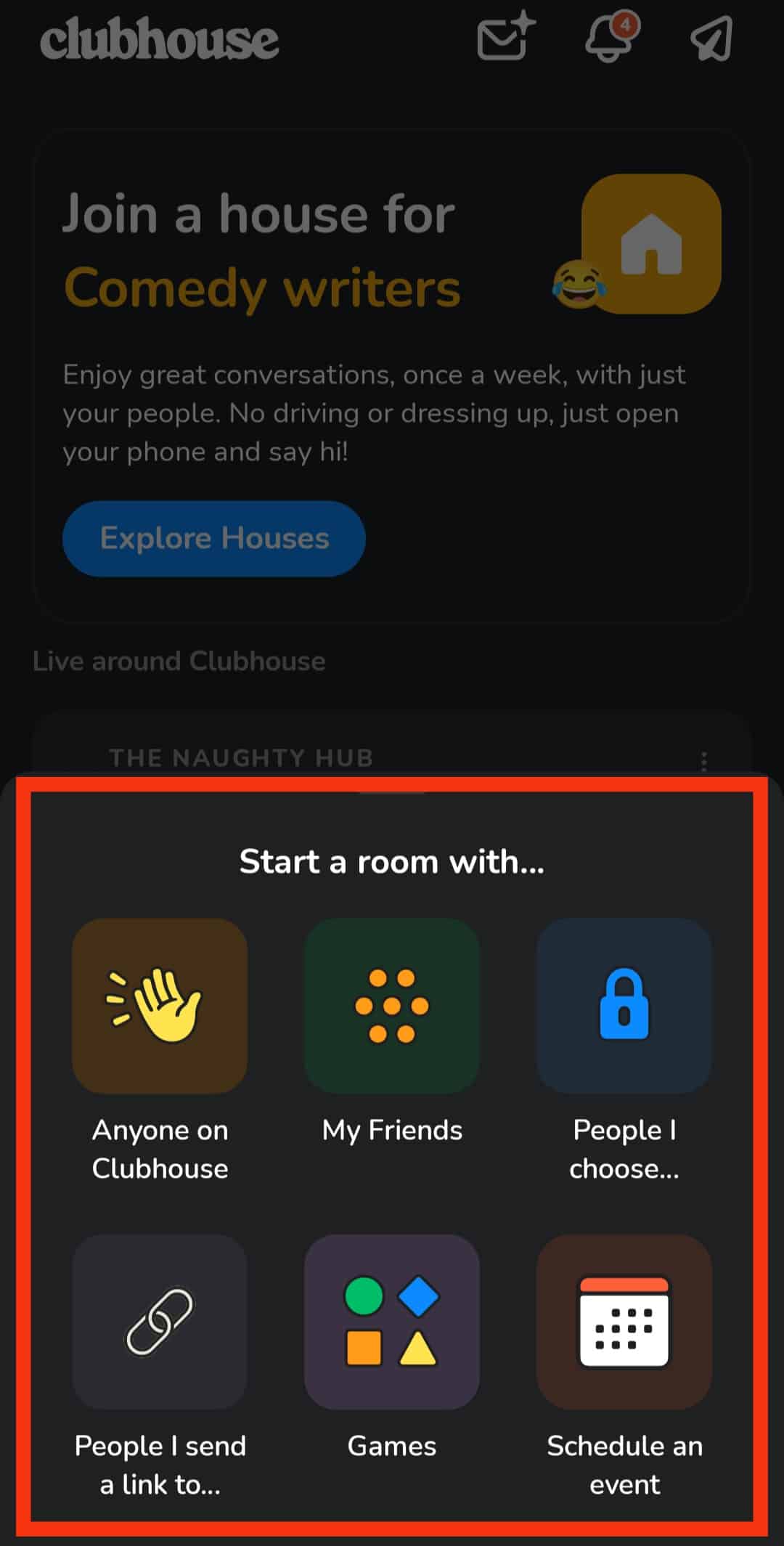 There are number of options and you choose which room you want to proceed with.