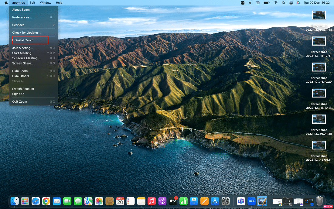 click on uninstall zoom option | AirPods mic not working on Zoom on Mac