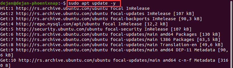 Update Ubuntu/Debian repository list.