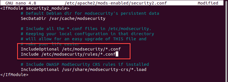 The OWASP configration file.