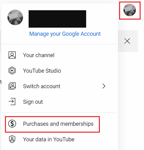 profile icon - Purchases and memberships