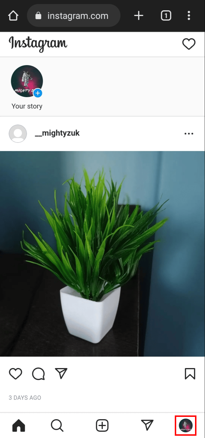 Tap on the profile icon at the bottom right corner of the screen.