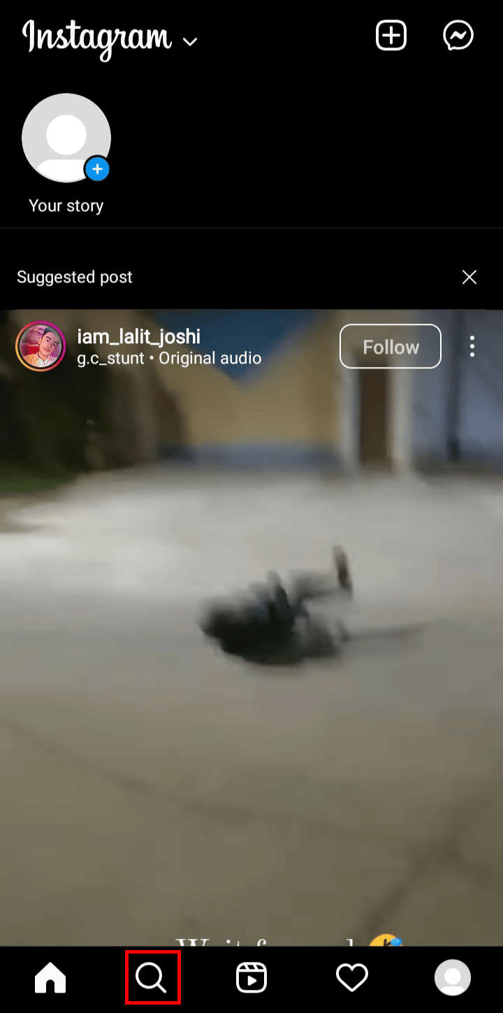 Tap on the search icon at the bottom of the screen.
