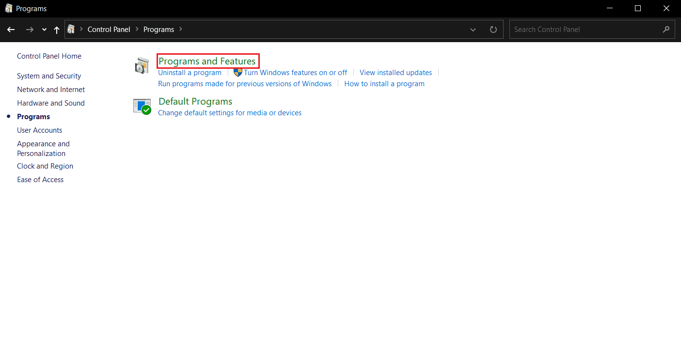 click on Programs and Features. Fix a fatal Javascript error occurred when installing Windows client