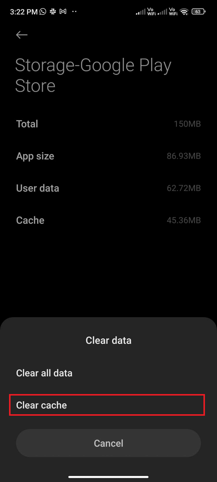 tap Clear data and Clear cache 