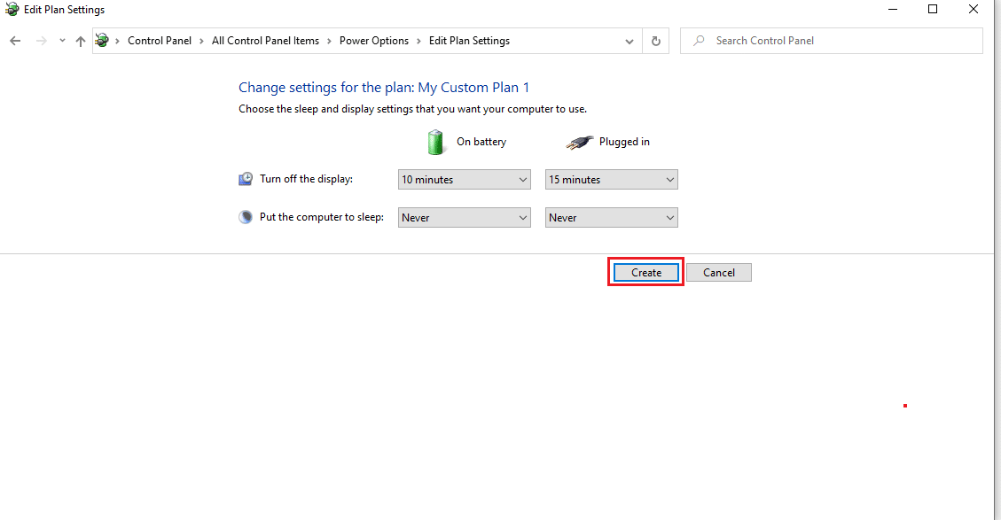 click on Create button