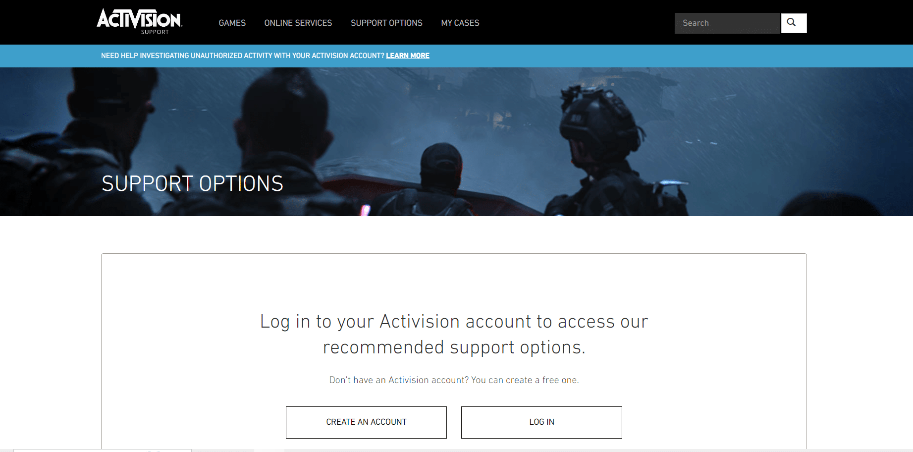 Contact Activision Support