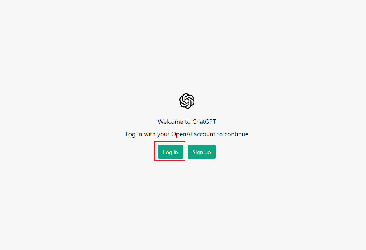 Click on Log in