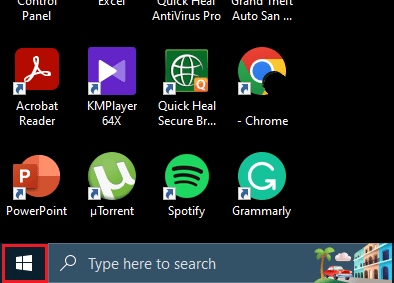 Click the Windows icon