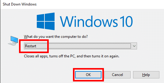 restart windows 10