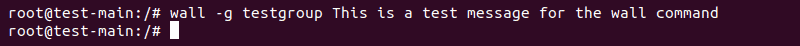 Sending a message to members of a group using the wall command with the -g option