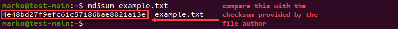 Checking the hash value of a file