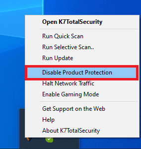 Disable Antivirus software