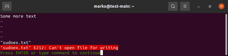 Attempting to save a root-owned file in Vim