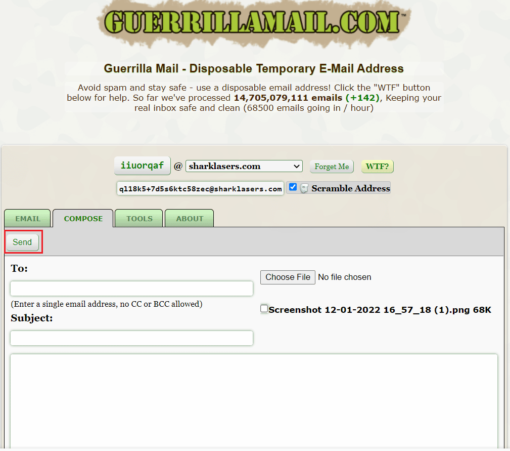 Click on the Send tab. How to Send Anonymous Email for Free