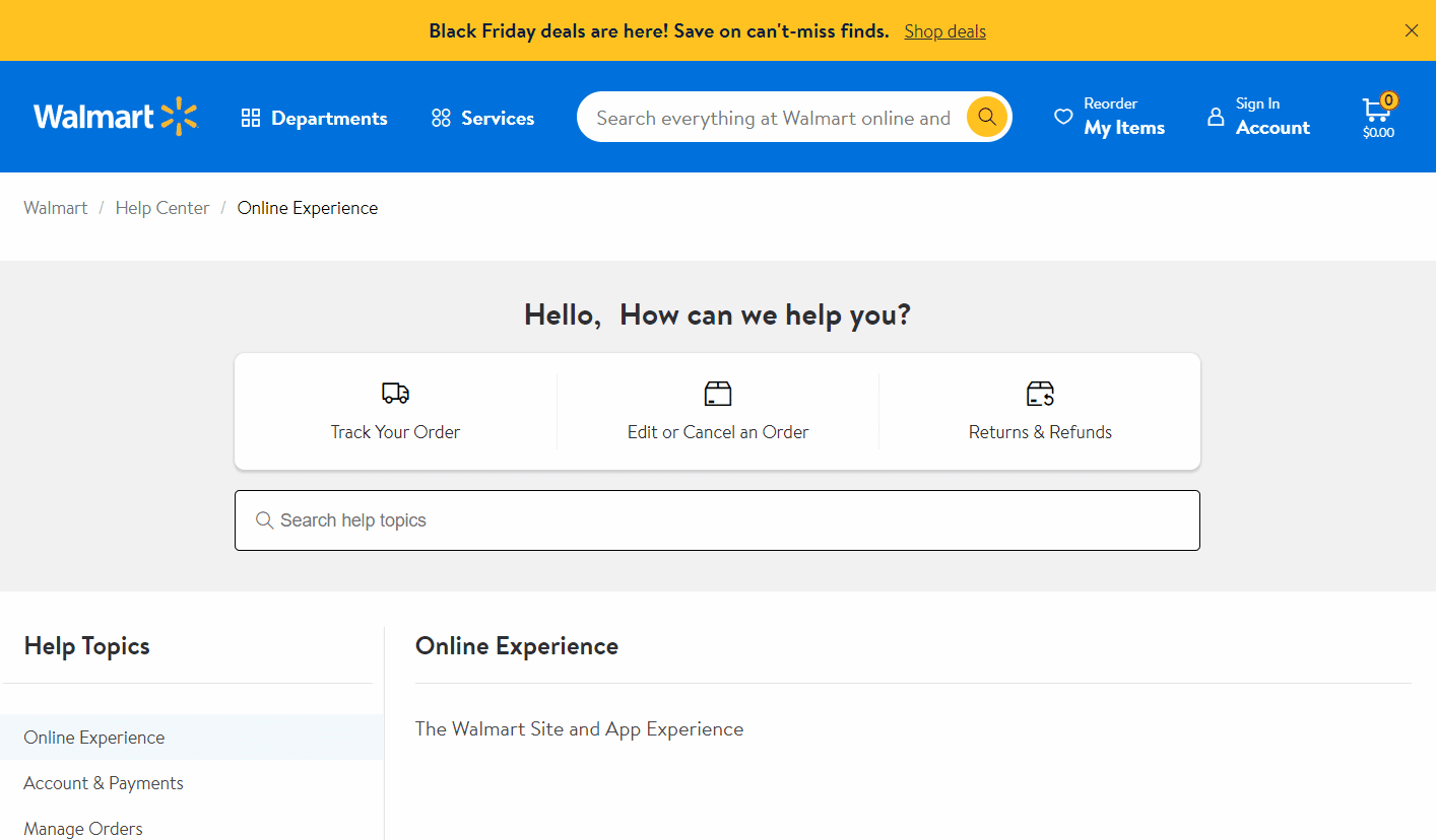 Walmart Customer Support