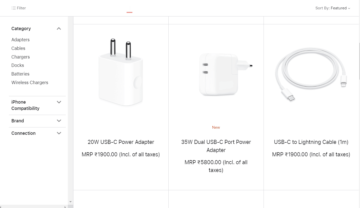 Power & Cables iPhone Accessories page