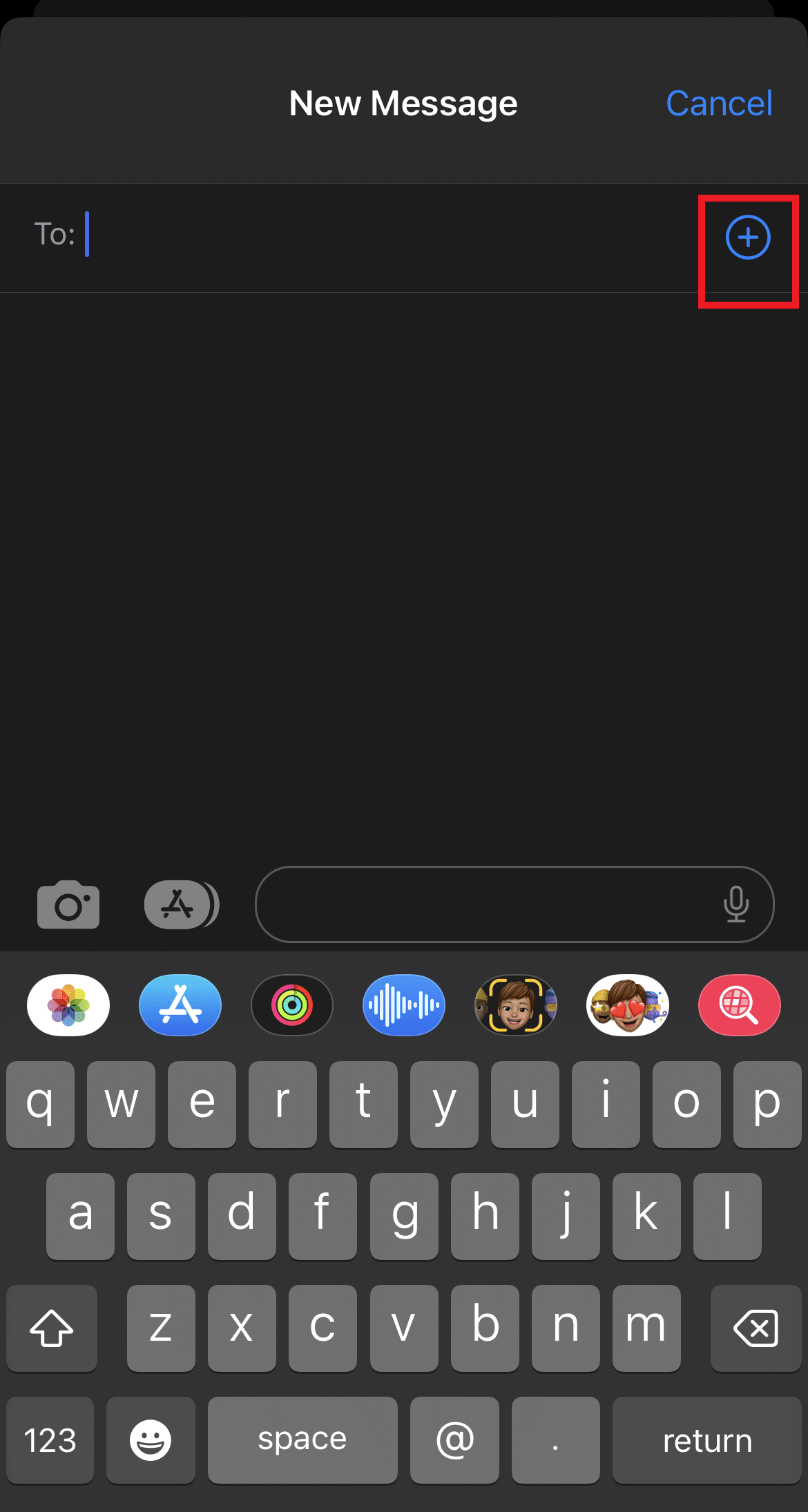 Tap on the + icon