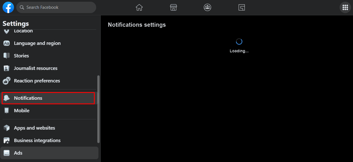 Now click on the Notification option present on the left menu bar to access and adjust all your Notification settings