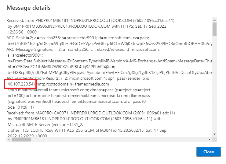 Copy the sender’s IP address
