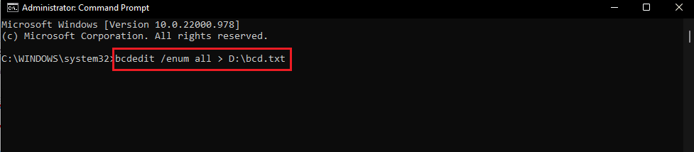 bcdedit enum all command