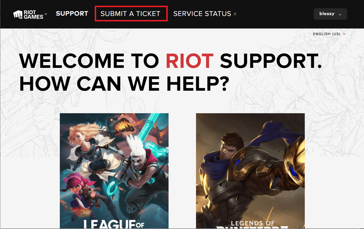 Click on SUBMIT A TICKET