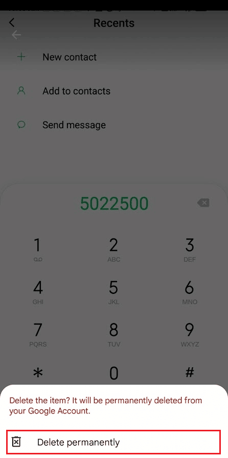 Tap on Delete permanently