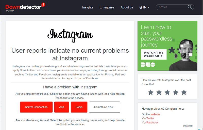 Downdetector official page