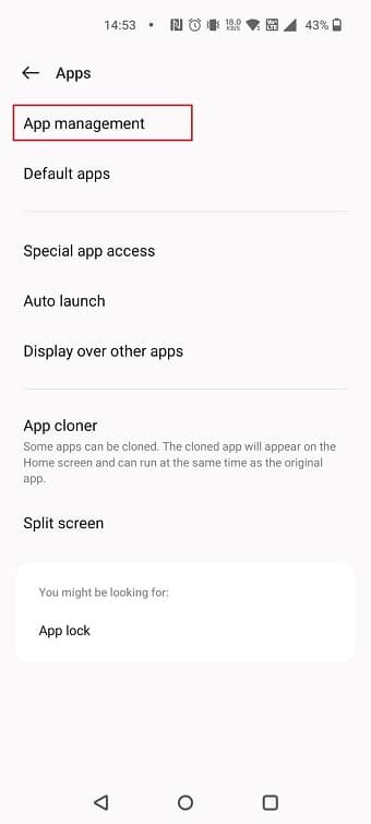 Tap on App management