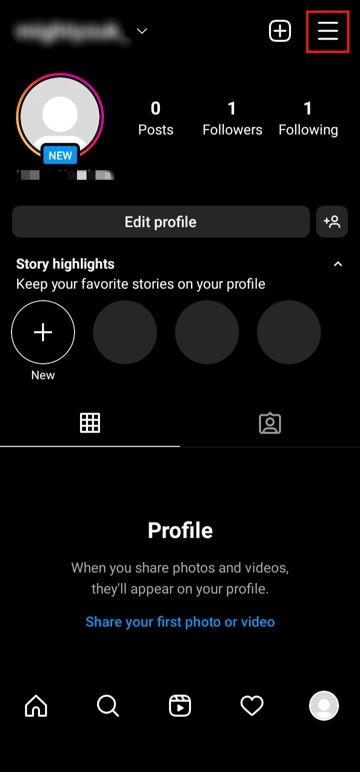 Tap on the hamburger icon at the top right corner | How to See Your Old Stories on Instagram