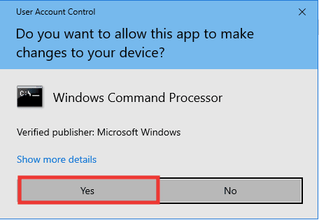 Click on Yes to grant permission