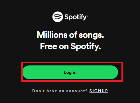 Click on the Log in button 