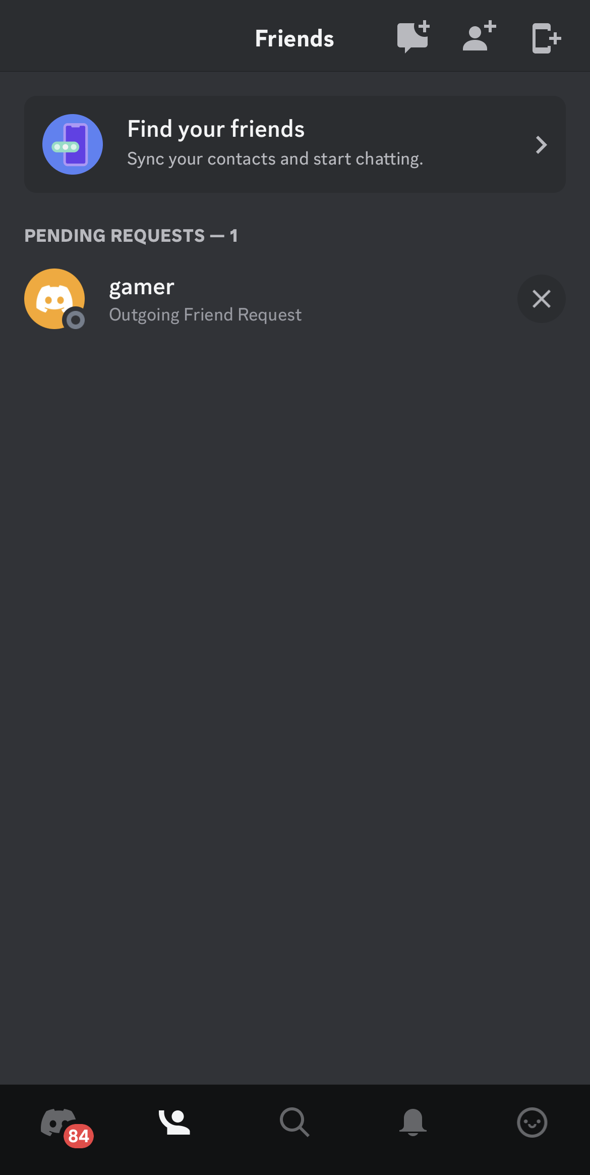 Friend list will appear