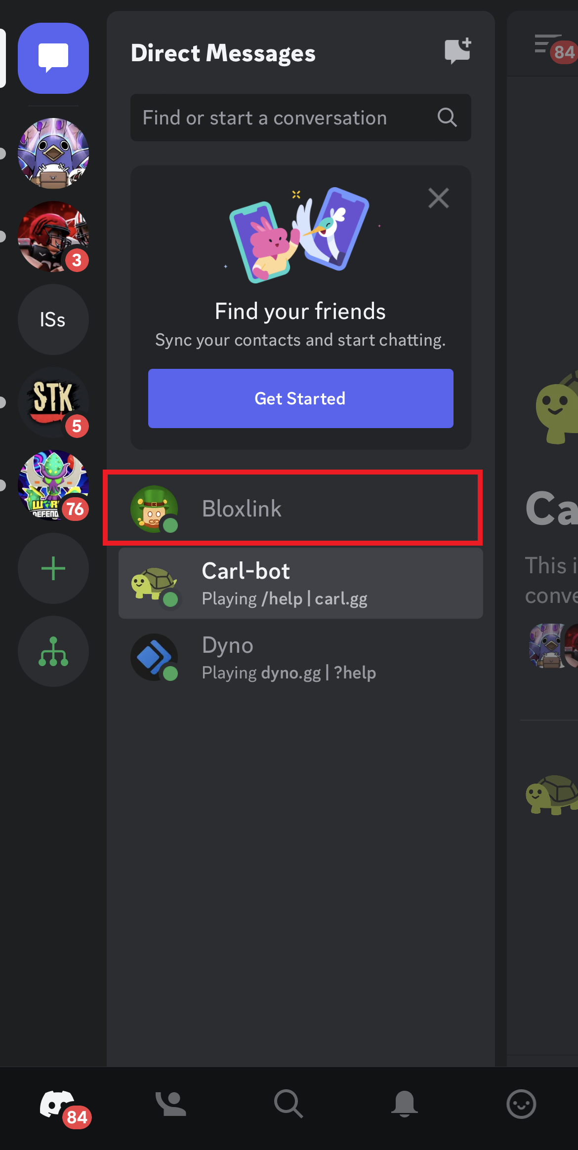 Select the person’s username 