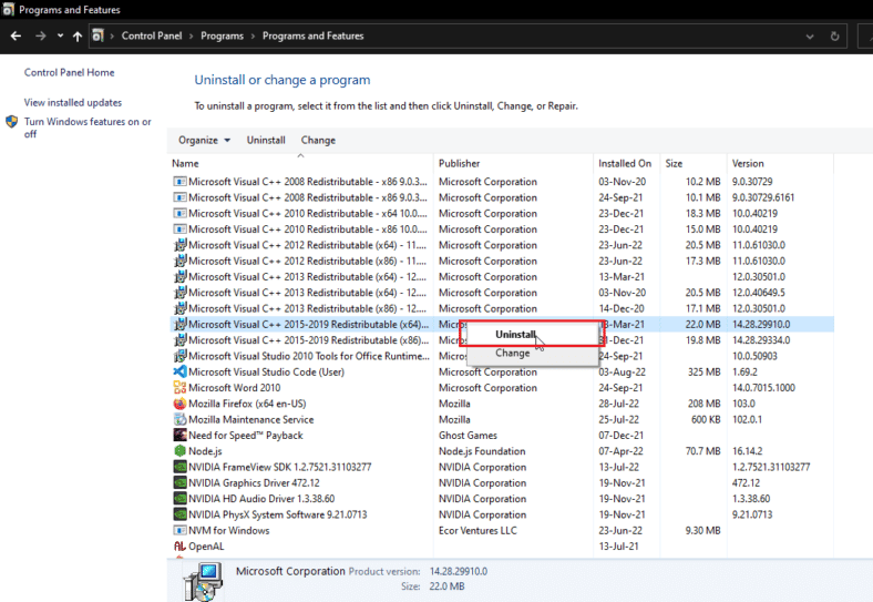 uninstall microsoft visual c plus plus redistributable. Fix Dropbox Error 400 Message in Windows 10