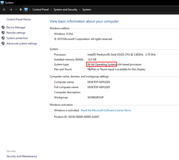 64 bit operating system system type. Fix Dropbox Error 400 Message in Windows 10