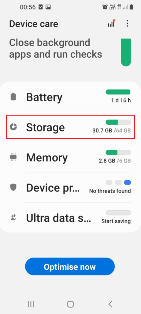 tap on storage in device care. Fix Galaxy Note 5 SIM Card Error